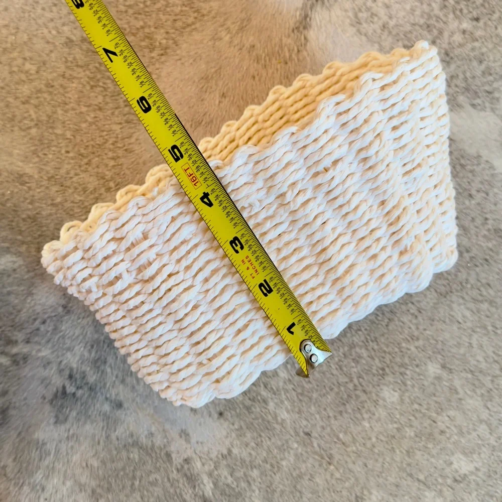 9”x5” Shabby Chic White Basket Home Decor Storage & Organization *soft not stiff